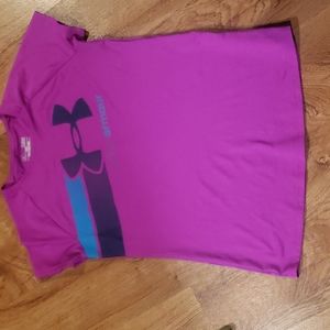 Under Armour Girls youth large T Shirt purple